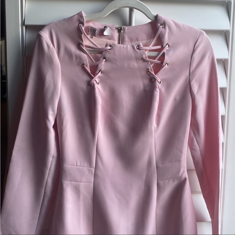 RARE House Of CB ‘Raina’ Baby Pink Dress Long Sleeves NWOT - Picture 6 of 8
